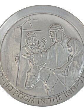 Vintage Frankoma 1971 "No Room In The Inn" Christmas Collector Plate John Frank